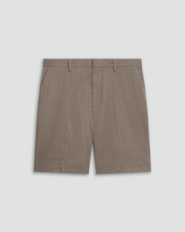 Theory Standard Short in Good Linen in MOREL 62% Linen, 36% Viscose, 2% Elastane, photo 5 of 10 from Theory