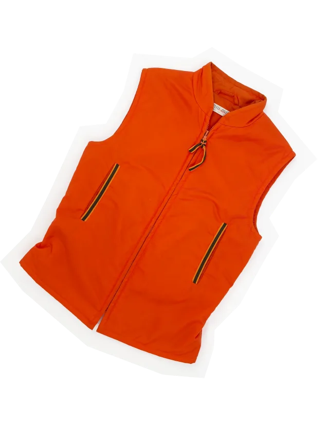 Miu Miu S/ 1999 orange padded vest from James Veloria