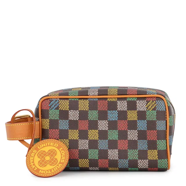 Louis Vuitton Locker Dopp Kit Brown/MulticolorN00151 Byrds Damier Ebene in Brown from GALLERY RARE