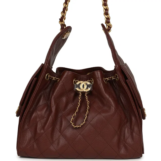 Chanel Small 25 Hobo Bag Brown Caviar Antique Gold Hardware in Brown Caviar leather from Madison Avenue Couture