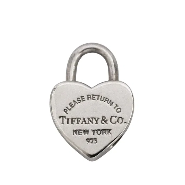 Return to Tiffany Heart Lock Pendant Silver Top Only 925 in Silver from The Reluxe