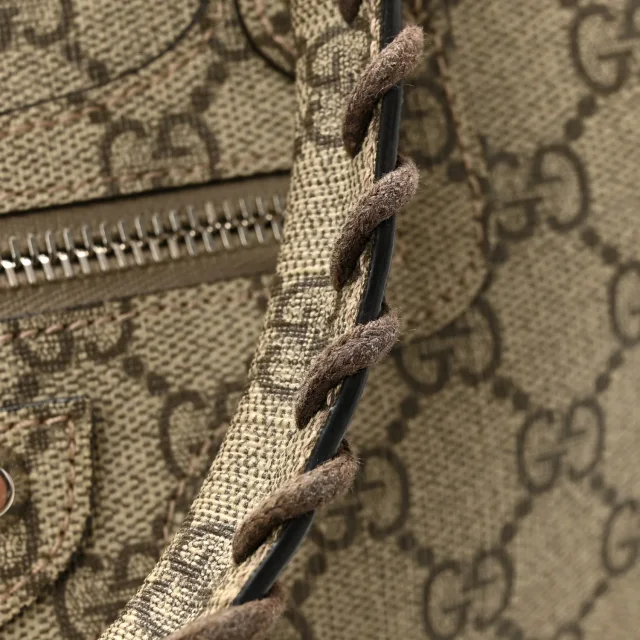 Balenciaga X GUCCI GG Supreme Monogram Neo Classic Silver Hardware City Beige Ebony in Beige Coated canvas from FASHIONPHILE, photo 13 of 14