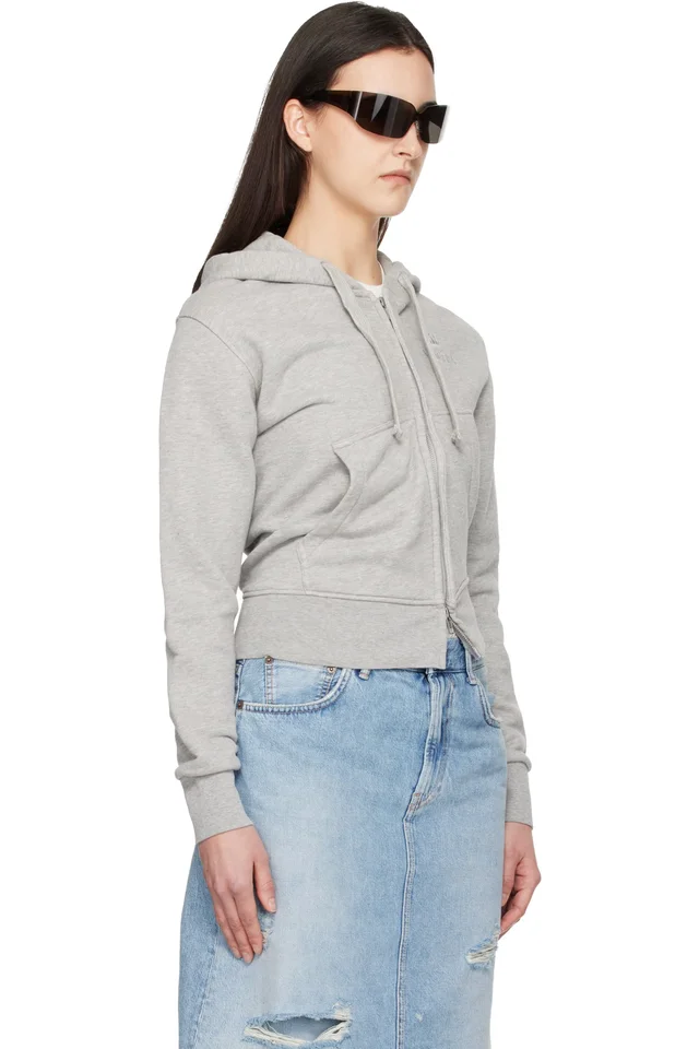 VAQUERA Gray Twisted Hoodie, photo 2 of 4 from SSENSE