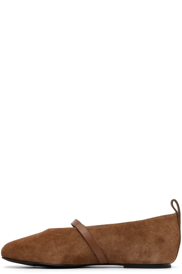 rag & bone Tan Spire Suede Mary Jane Flats, photo 3 of 5 from SSENSE