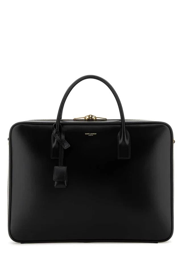 Saint Laurent Sac De Jour Top Handle Bag — Black in Black Calfskin from HEWI