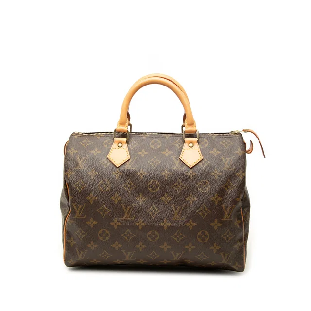 Brown Louis Vuitton Monogram Speedy 30 Boston Bag in Brown Coated canvas from Designer Revival