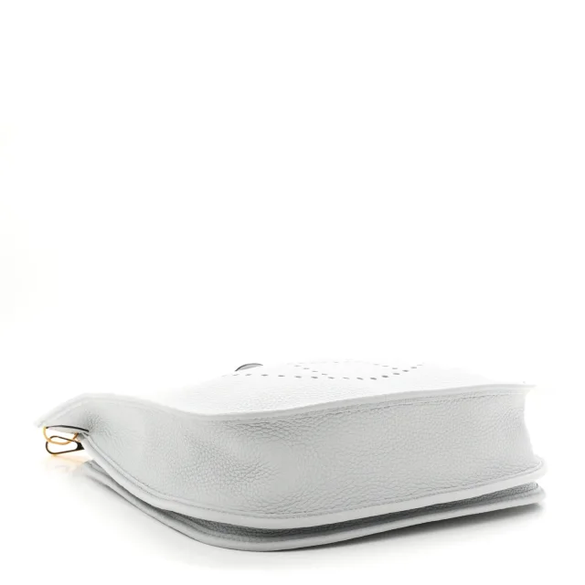 Hermès Taurillon Clemence Evelyne III PM Bleu Pale in Blue Clemence leather from FASHIONPHILE, photo 4 of 11