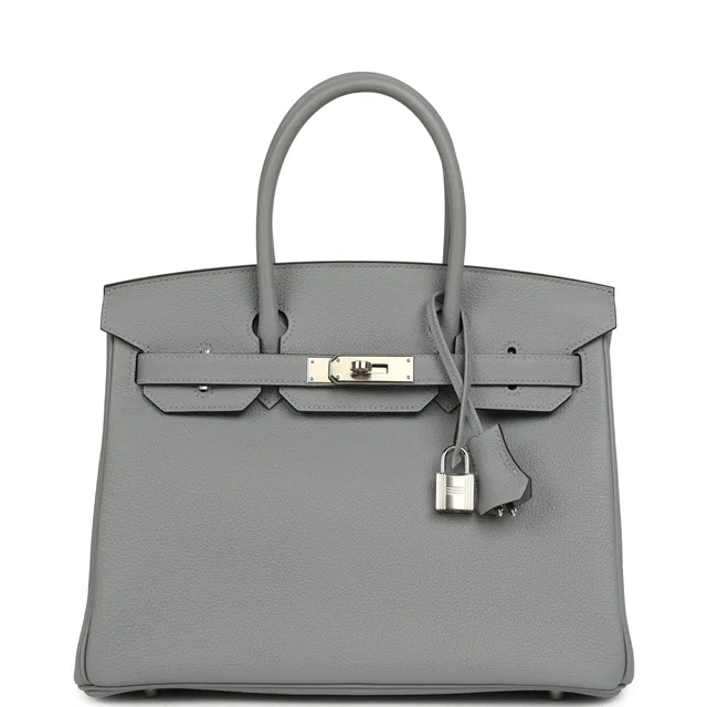 Hermès Birkin 30 Gris Pantin Togo Palladium Hardware in Grey Togo leather from Madison Avenue Couture