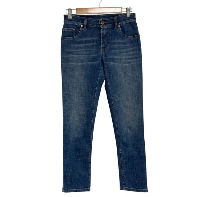 Brunello Cucinelli denim straight leg low rise pants in Denim from LuxUness