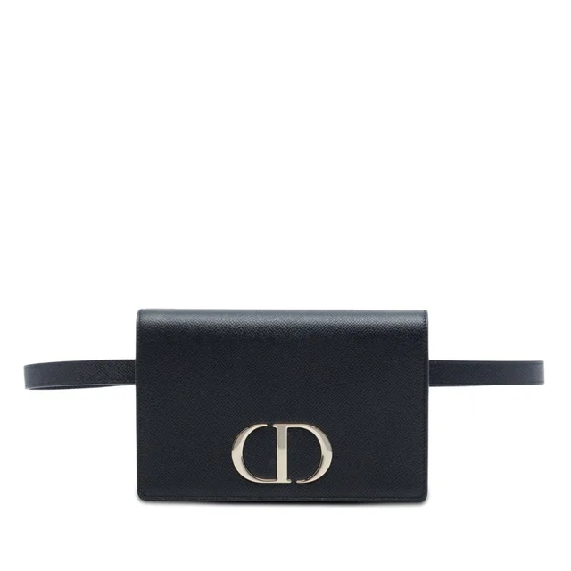 Black Dior Grained Calfskin 30 Montaigne 2 in 1 Pouch Belt Bag in Black Caviar leather from Designer Revival