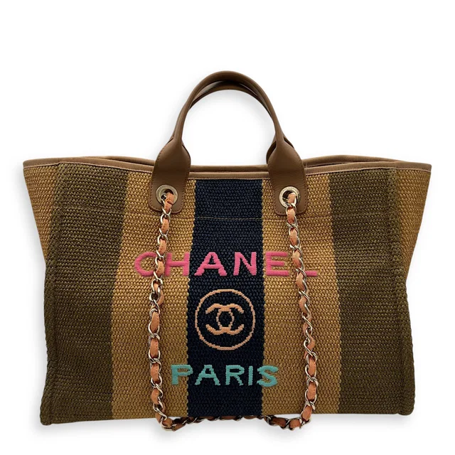 Chanel Deauville Medium Brown Tote Bag in Brown Raffia from Luxury Promise