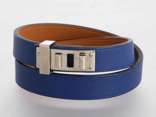 Hermès Mini Bleu Electrique Swift Dog Bracelet in Blue Swift leather from Ann's Fabulous Finds, photo 1 of 1