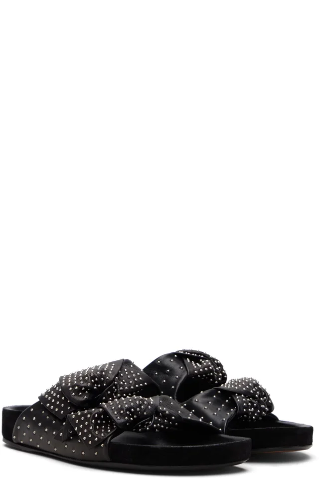 Isabel Marant Black Lennyo Bow Sandals, photo 4 of 5 from SSENSE