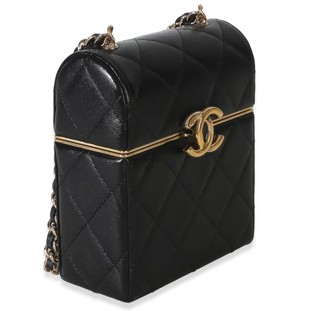 Chanel Black Quilted Lambskin Small Box With Chain Bag Leather Handbag in Black Lambskin from HEWI, photo 2 of 2