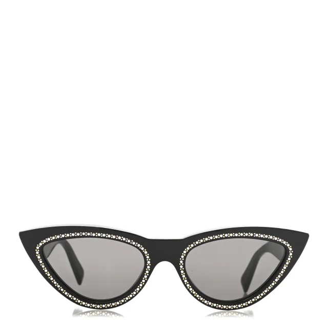 Celine Acetate Crystal Cat Eye Sunglasses CL4019IS Black in Black from FASHIONPHILE, photo 2 of 7