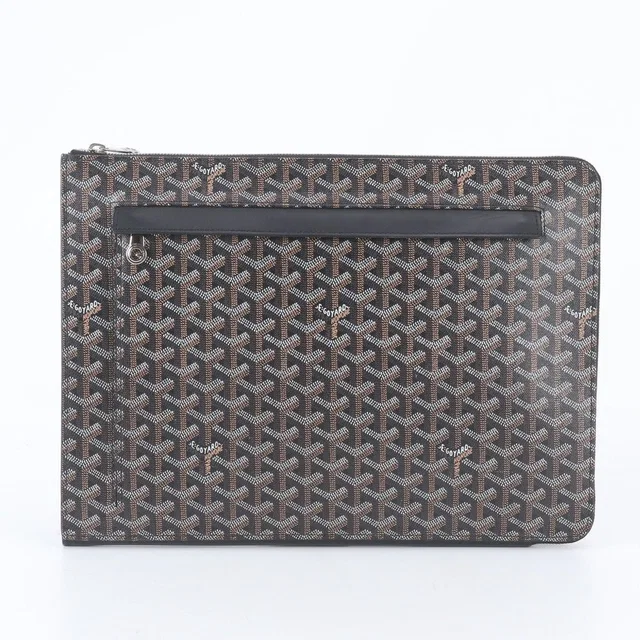 Goyard Sorbonne Herringbone Leather Clutch Pouch Business in Leather from The Reluxe