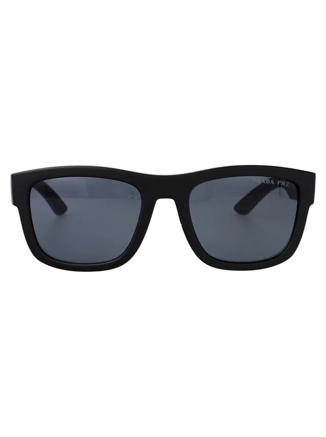 Prada 0ps Matte Black Rubber Nylon Sunglasses in Black Nylon from HEWI