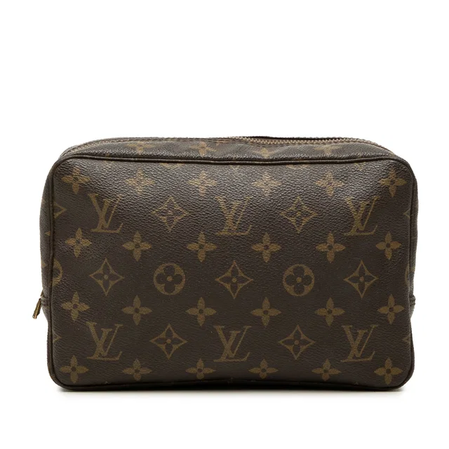 Brown Louis Vuitton Monogram Trousse Toilette 23 Clutch Bag in Brown Coated canvas from Designer Revival