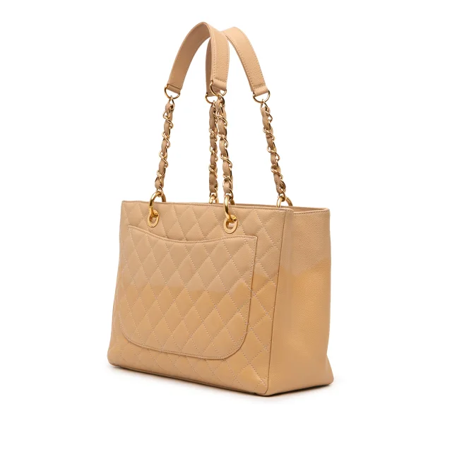 Beige Chanel Caviar Grand Shopping Tote in Beige Caviar leather from Designer Revival, photo 2 of 6