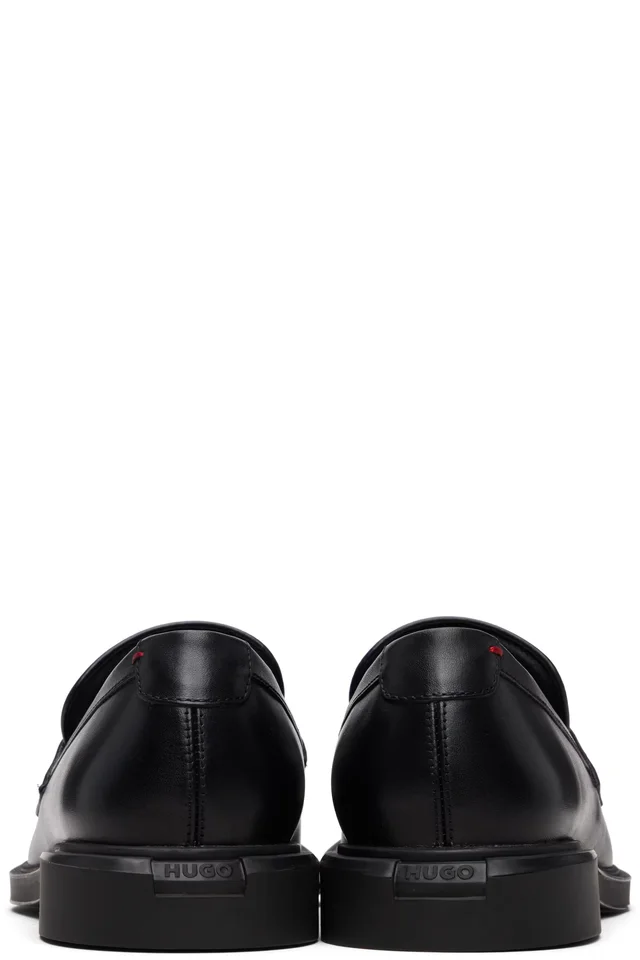 Hugo Black Penny Trim Loafers, photo 2 of 3 from SSENSE