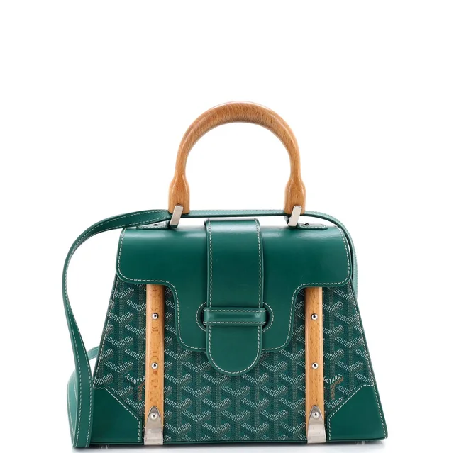 Goyard Saigon Top Handle Bag Coated Canvas with Leather PM in green Coated canvas from Rebag