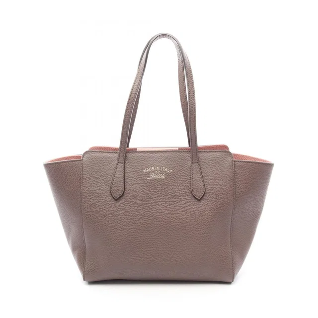 Gucci Tote Bag Swing Gray Leather in Grey Leather from The Reluxe