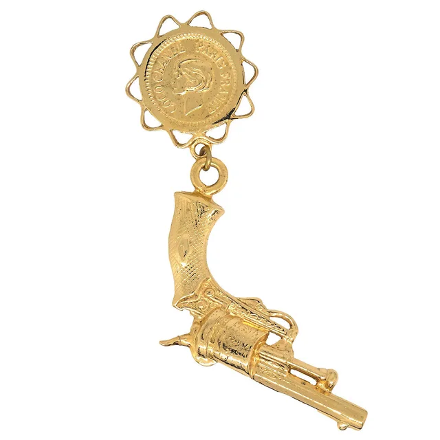 Chanel Gun Brooch Pin Gold in Gold from AMORE Vintage Tokyo