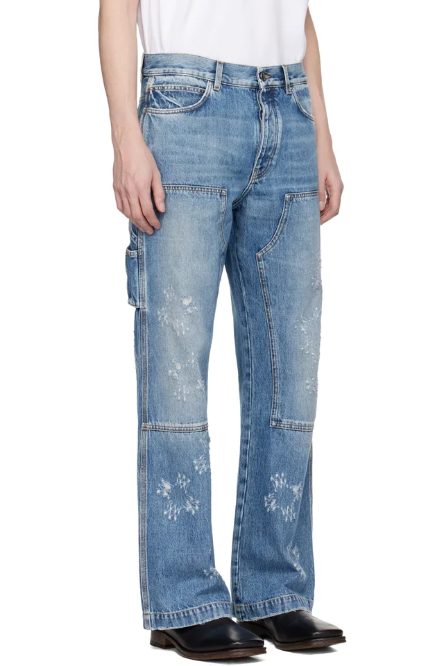AMIRI Blue MA Quad Carpenter Jeans, photo 2 of 4 from SSENSE