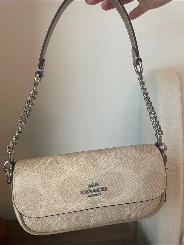 Coach Hailey Shoulder Bag In Signature Sand Euc in silver|gray from Poshmark, photo 2 of 3