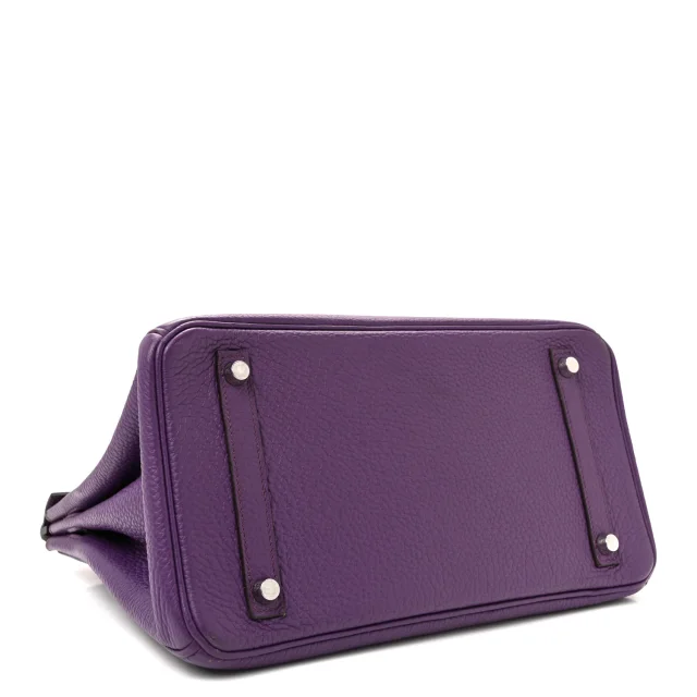 Hermès Taurillon Clemence Birkin 30 Ultraviolet in Clemence leather from FASHIONPHILE, photo 4 of 14