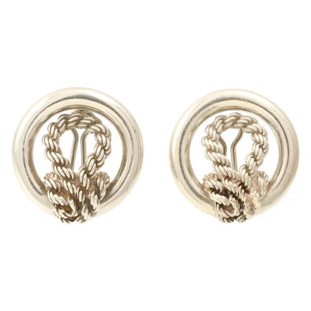 Hermès 925 Vendome Earrings Silver in Silver from VINTAGE QOO TOKYO