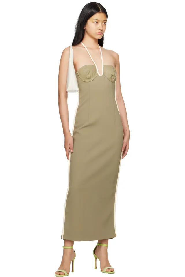Paris Georgia Khaki Nassia Midi Dress, photo 4 of 4 from SSENSE