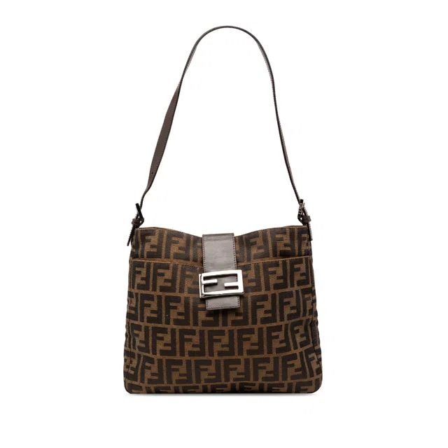 Brown Fendi Zucca Canvas Shoulder Bag in Brown Canvas from Designer Revival