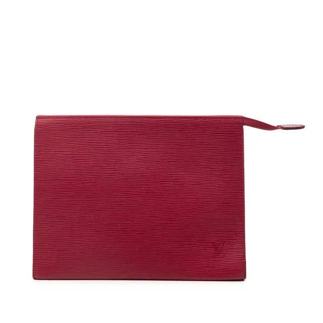 Red Louis Vuitton Epi Toiletry Pouch 26 Clutch Bag in Red Leather from Designer Revival