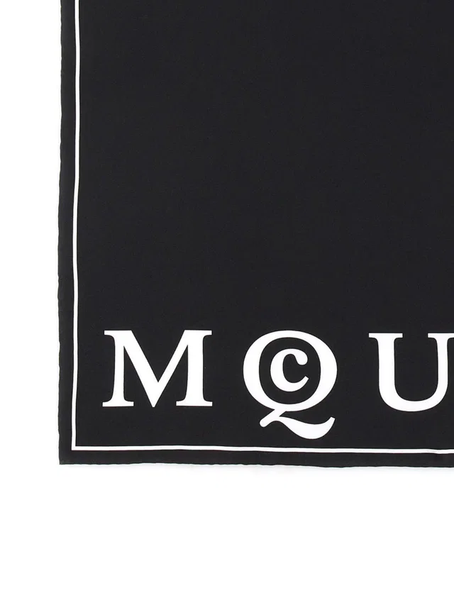 Alexander McQueen Silk Scarf — Black Scarfs in Black Silk from HEWI