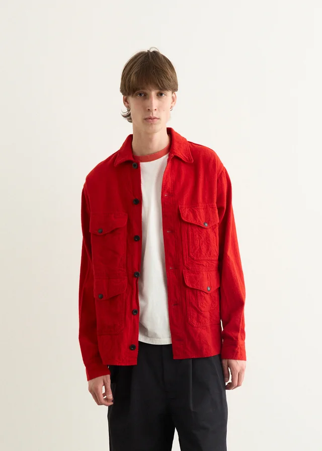 Junya Watanabe Filson Wool Twill Garment Dyed Jacket in Red from Incu, photo 1 of 1