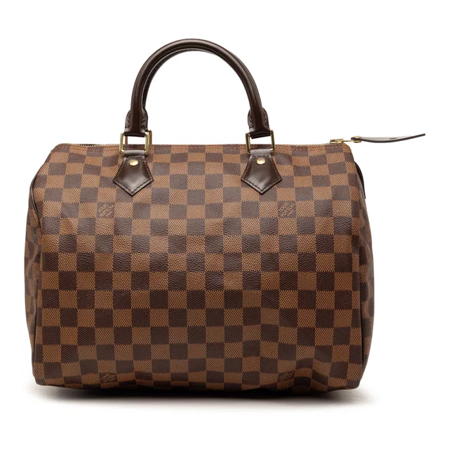 Brown Louis Vuitton Damier Ebene Speedy 30 Boston Bag in Brown Canvas from Designer Revival