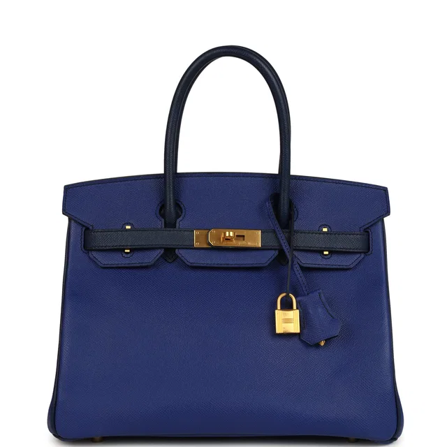 Hermès Special Order (HSS) Birkin 30 Bleu Electric, Bleu Saphir Epsom Brushed Gold Hardware in Blue Epsom leather from Madison Avenue Couture
