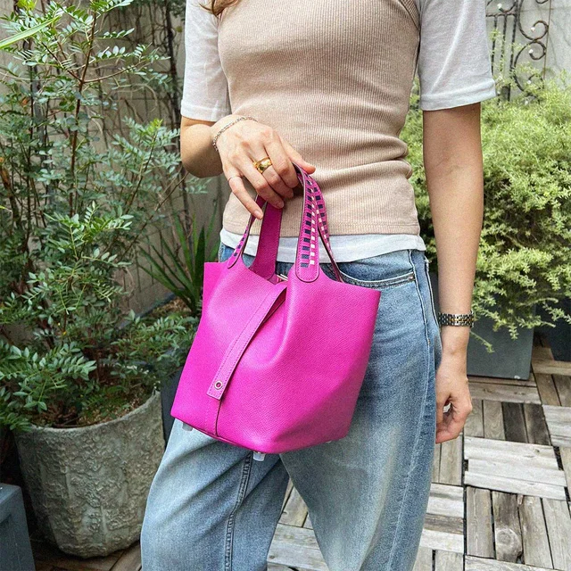 Hermès 2018 Picotin Lock Tressage PM Magnolia/Bleu Saphir in Blue Epsom leather from VINTAGE QOO TOKYO