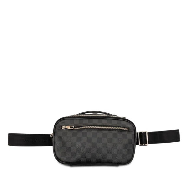 Black Louis Vuitton Damier Graphite Ambler Belt Bag in Black Canvas from Designer Revival
