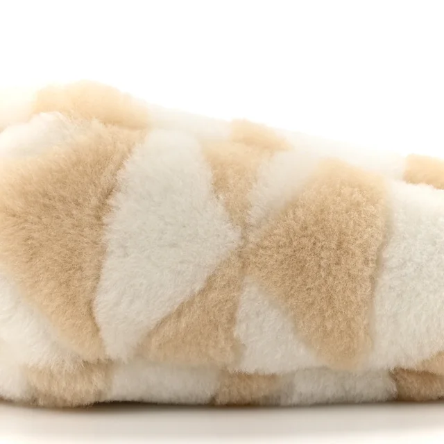 Prada Shearling Symbole Mini Triangle Bag Ecru White in White from FASHIONPHILE, photo 8 of 9