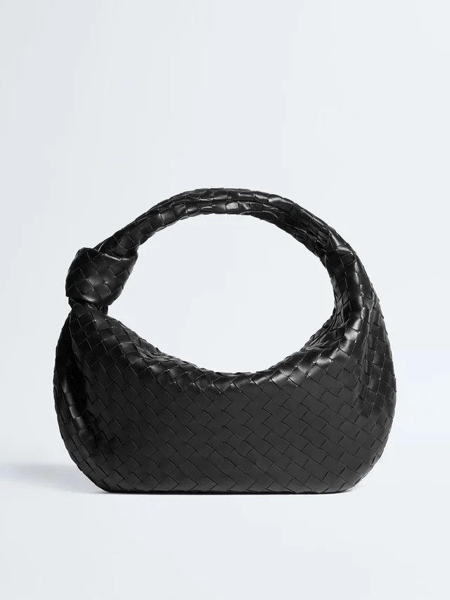 Bottega Veneta Hardware Intrecciato Knot Shoulder Bag Classic Size in black Woven leather from Poshmark, photo 1 of 1