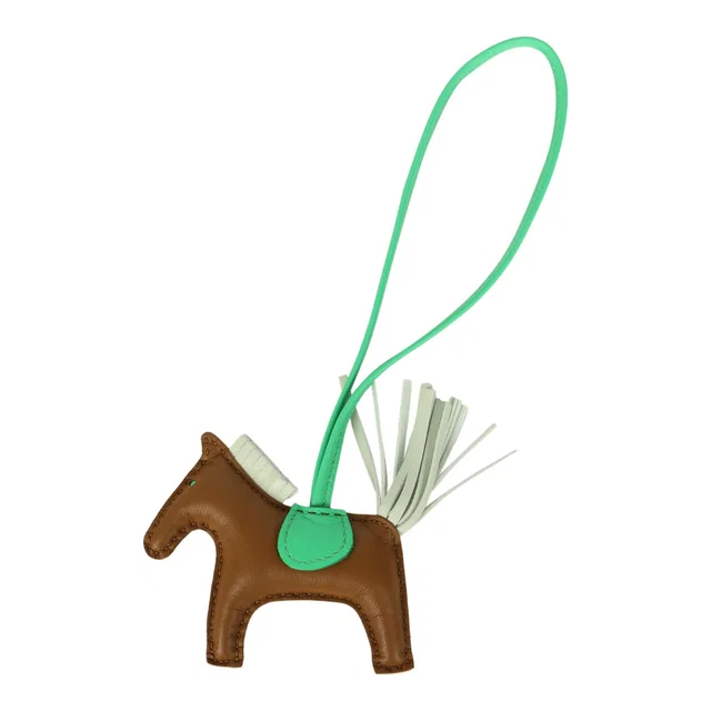 Hermès Rodeo Bag Charm PM Kraft, Vert Comics, Vert Fizz Milo Lambskin in Green Lambskin from Madison Avenue Couture