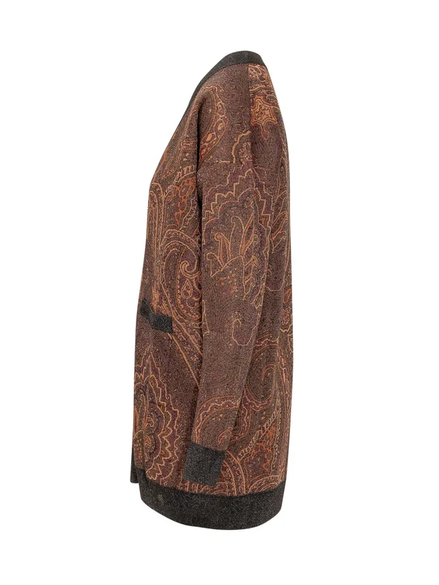 Etro Paisley Jacquard Long Cardigan, photo 2 of 4 from SENSER