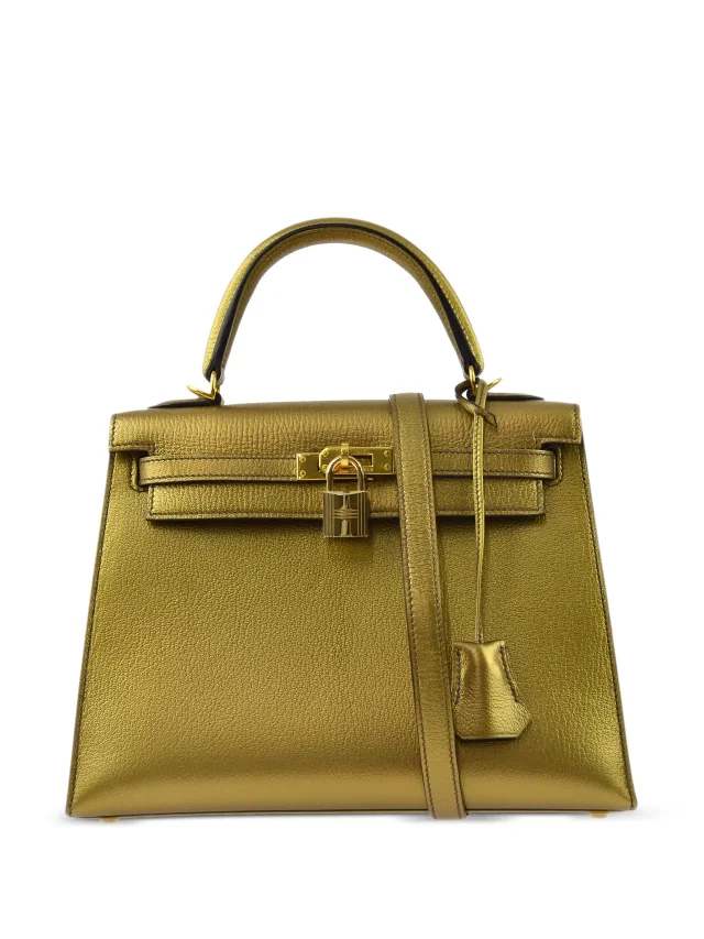 Hermès Pre-Owned 2005 Kelly Sellier 25 two-way Bag | Yellow | FARFETCH in Yellow Calfskin from Farfetch, photo 1 of 1