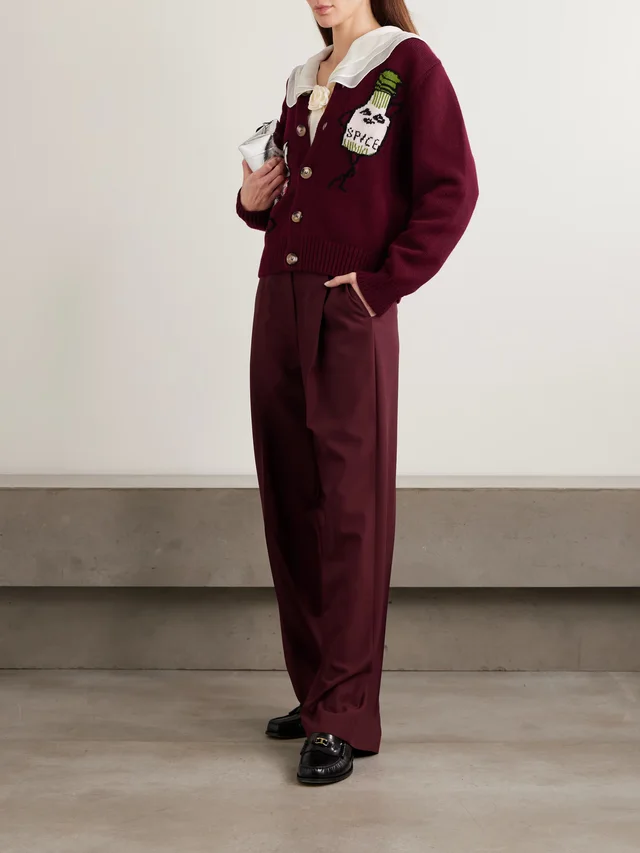 S.S.DALEY Sugar & Spice intarsia wool cardigan in Red, photo 2 of 2 from NET-A-PORTER (Canada)