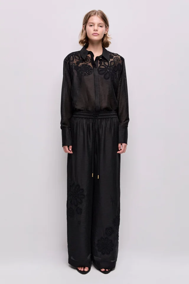 AJE Gia Embroidered Pant in Black from Aje, photo 1 of 1