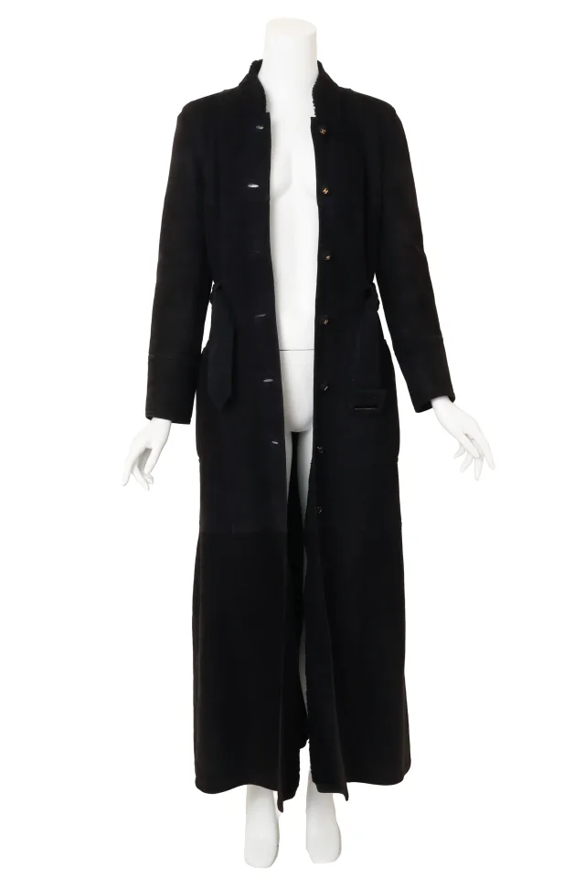 Chanel 1996 Belted Suede Shearling Coat in Suede from Recess LA, photo 3 of 9