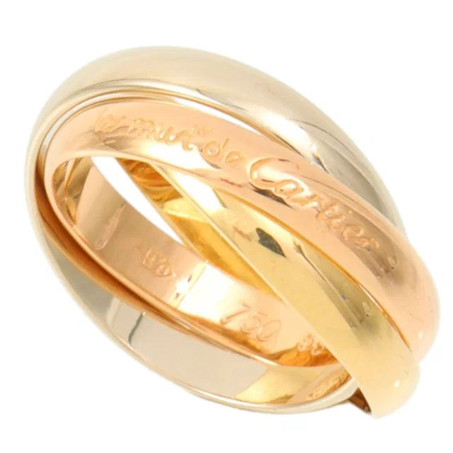 Cartier 18K Trinity Ring, size 53, yellow gold/pink gold/white gold in White from VINTAGE QOO TOKYO