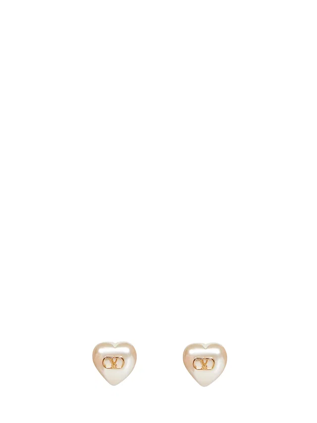 Valentino Garavani Vlogo Signature Pearl Earrings — Gold Other Materials in Gold from HEWI